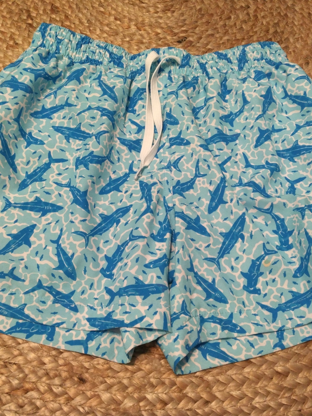 Chubbies Men's Blue Shark Print Swim Trunks in size S With 5.5" inseam NWOT
